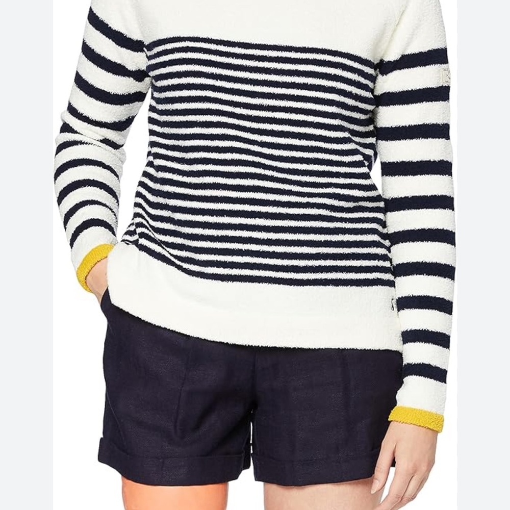 Joules Seaport Chenille Women’s 12 Striped Navy and White Sweater